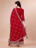 Jacquard chinon sharara suit in Red colour 66216